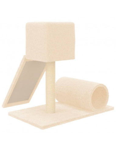 Albero per Gatti con Tiragraffi in Sisal Crema 59 cm