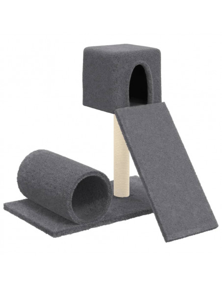 Albero per Gatti con Tiragraffi in Sisal Grigio Scuro 59 cm