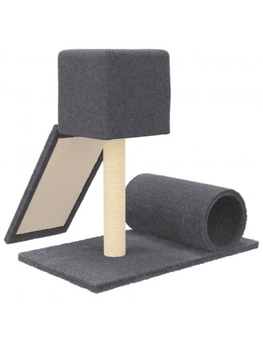 Albero per Gatti con Tiragraffi in Sisal Grigio Scuro 59 cm
