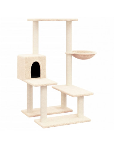 Albero per Gatti con Tiragraffi in Sisal Crema 94,5 cm