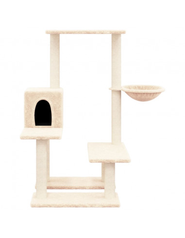 Albero per Gatti con Tiragraffi in Sisal Crema 94,5 cm