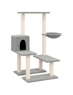 Albero per Gatti con Tiragraffi in Sisal Grigio Chiaro 94,5 cm 2