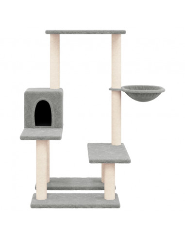 Albero per Gatti con Tiragraffi in Sisal Grigio Chiaro 94,5 cm