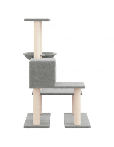 Albero per Gatti con Tiragraffi in Sisal Grigio Chiaro 94,5 cm