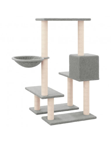 Albero per Gatti con Tiragraffi in Sisal Grigio Chiaro 94,5 cm
