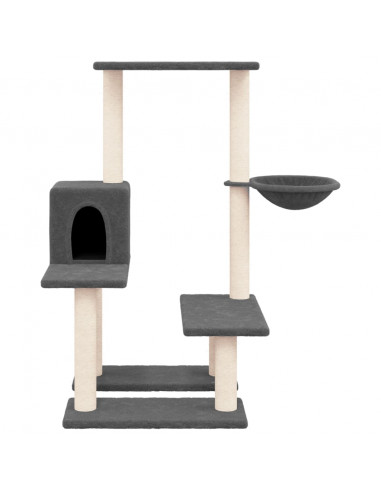 Albero per Gatti con Tiragraffi in Sisal Grigio Scuro 94,5 cm