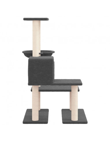Albero per Gatti con Tiragraffi in Sisal Grigio Scuro 94,5 cm