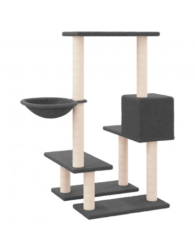 Albero per Gatti con Tiragraffi in Sisal Grigio Scuro 94,5 cm