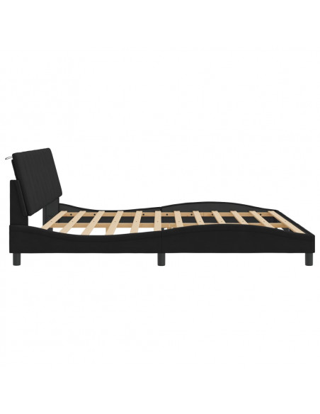 Giroletto con Luci LED Nero 200x200 cm in Velluto