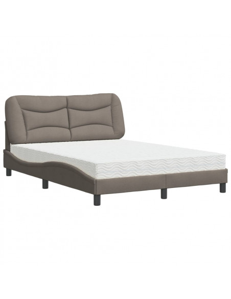 Letto con Materasso Tortora 120x200 cm in Tessuto