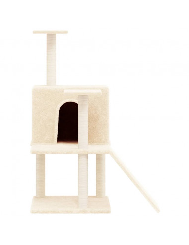 Albero per Gatti con Tiragraffi in Sisal Crema 109 cm