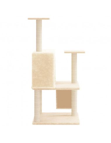 Albero per Gatti con Tiragraffi in Sisal Crema 109 cm