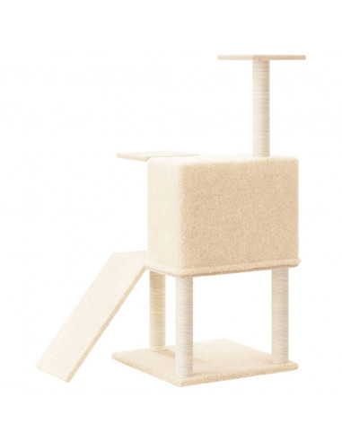 Albero per Gatti con Tiragraffi in Sisal Crema 109 cm