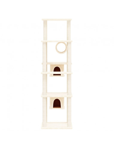 Albero per Gatti con Tiragraffi in Sisal Crema 169 cm