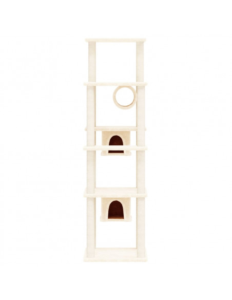 Albero per Gatti con Tiragraffi in Sisal Crema 169 cm