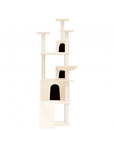 Albero per Gatti con Tiragraffi in Sisal Crema 175 cm