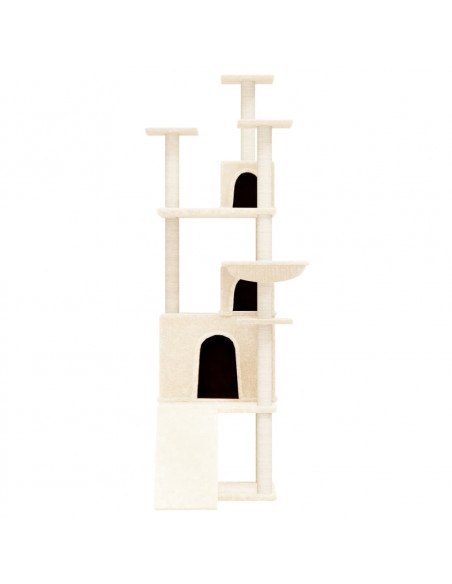 Albero per Gatti con Tiragraffi in Sisal Crema 175 cm
