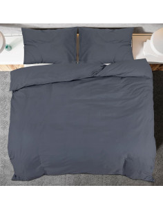 Set Copripiumino Antracite 140x200 cm in Cotone