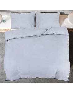 Set Copripiumino Grigio 200x200 cm in Microfibra Leggera