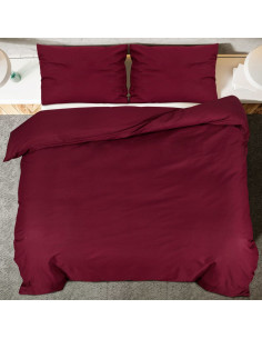 Set Copripiumino Bordeaux 260x220 cm in Microfibra Leggera