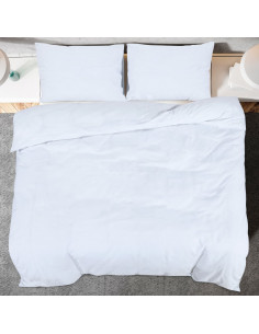 Set Copripiumino Bianco 260x220 cm in Microfibra Leggera