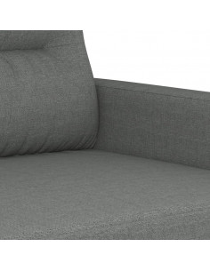 Set di Divani 2 pz con Cuscini Grigio Scuro in Tessuto