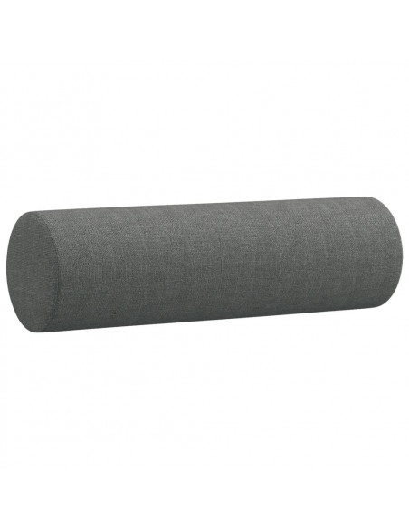 Set di Divani 4 pz con Cuscini Grigio Scuro in Tessuto