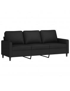 Set di Divani 3 pz con Cuscini Nero in Velluto