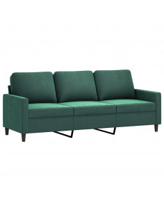 Set di Divani 4 pz con Cuscini Verde scuro in Velluto
