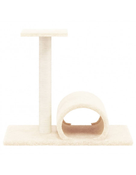 Palo Tiragraffi per Gatti con Tunnel Crema 60x34,5x50 cm