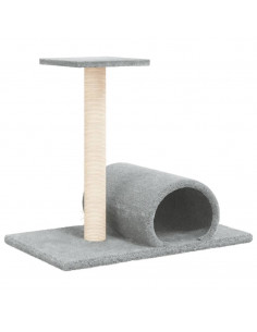 Palo Tiragraffi per Gatti con Tunnel Grigio Chiaro 60x34,5x50cm 2