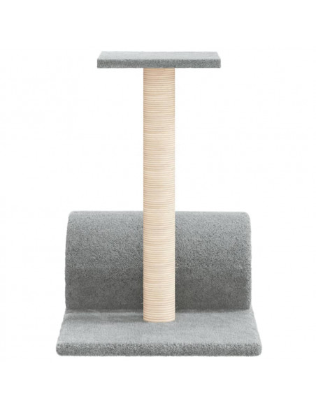 Palo Tiragraffi per Gatti con Tunnel Grigio Chiaro 60x34,5x50cm
