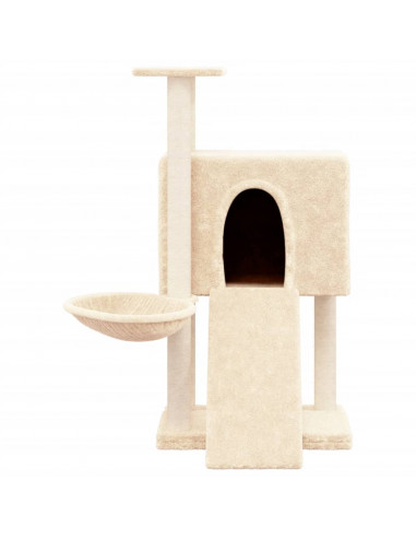 Albero per Gatti con Tiragraffi in Sisal Crema 96 cm