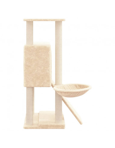 Albero per Gatti con Tiragraffi in Sisal Crema 96 cm