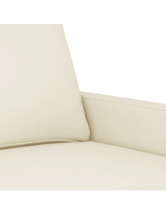 Set di Divani 3 pz con Cuscini Crema in Velluto