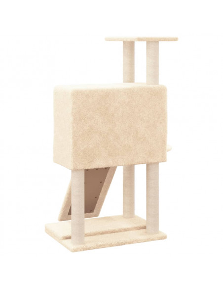 Albero per Gatti con Tiragraffi in Sisal Crema 96 cm