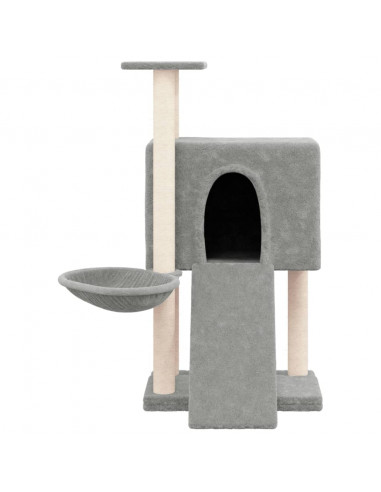 Albero per Gatti con Tiragraffi in Sisal Grigio Chiaro 96 cm