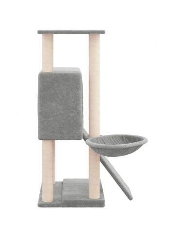 Albero per Gatti con Tiragraffi in Sisal Grigio Chiaro 96 cm