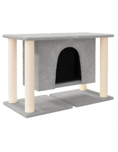 Albero per Gatti con Tiragraffi in Sisal Grigio Chiaro 50 cm