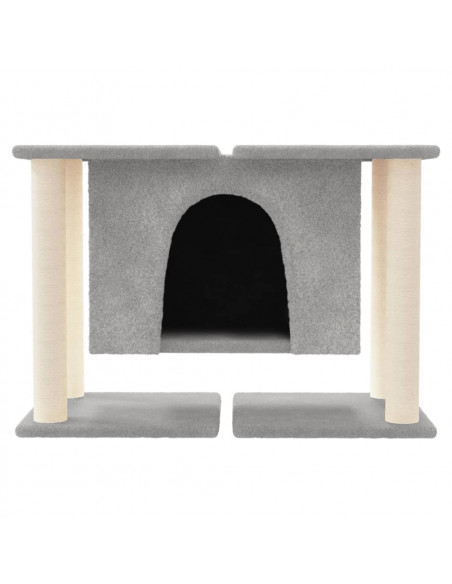 Albero per Gatti con Tiragraffi in Sisal Grigio Chiaro 50 cm