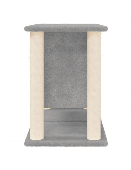 Albero per Gatti con Tiragraffi in Sisal Grigio Chiaro 50 cm