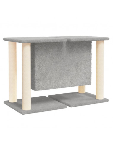 Albero per Gatti con Tiragraffi in Sisal Grigio Chiaro 50 cm
