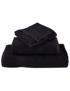 Set Asciugamani 8 pz Neri 600 gsm 100% Cotone