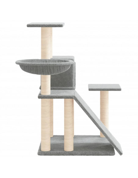 Albero per Gatti con Tiragraffi in Sisal Grigio Chiaro 82 cm