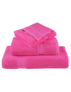 Set Asciugamani 6 pz Rosa 600 gsm 100% Cotone