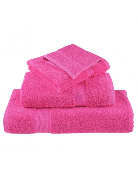 Set Asciugamani 6 pz Rosa 600 gsm 100% Cotone