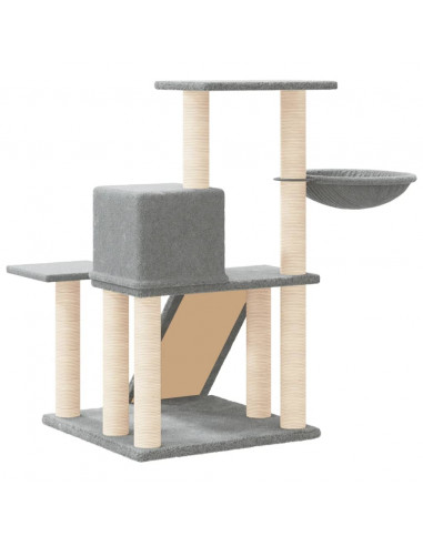 Albero per Gatti con Tiragraffi in Sisal Grigio Chiaro 82 cm