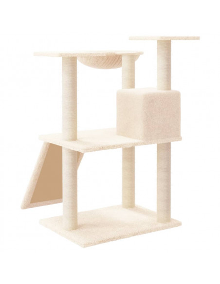 Albero per Gatti con Tiragraffi in Sisal Crema 83 cm