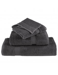 Set Asciugamani 8 pz Antracite 600 gsm 100% Cotone