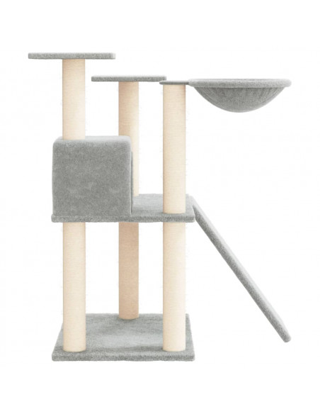 Albero per Gatti con Tiragraffi in Sisal Grigio Chiaro 83 cm